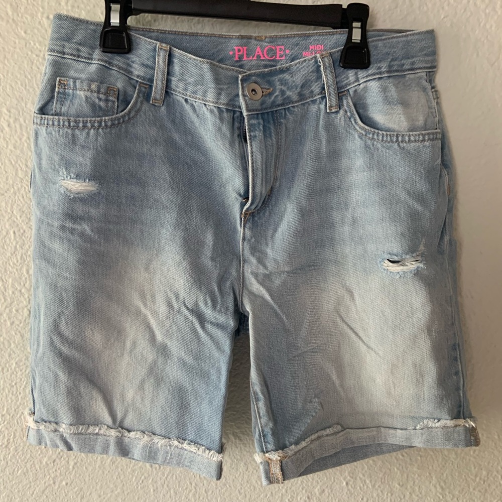 Girls Lightwash Jean Shorts